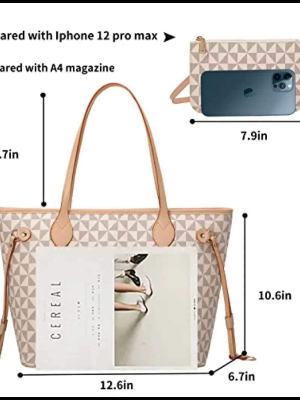 Lacel Urwebin Satchel Handbag Set with Clutch Wallet Top Handle Shoulder Bag